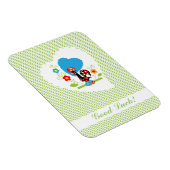 Portugiesisches Rooster mit hellgrünen Polka Punkt Magnet (Rechte Seite)