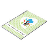 Portugiesisches Rooster mit hellgrünen Polka Punkt Notizblock (Linke Seite)