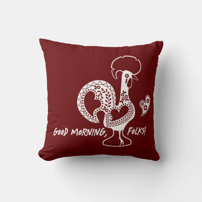 Portugiesisches Rooster Moderne Silhouette Kissen (Vorderseite)