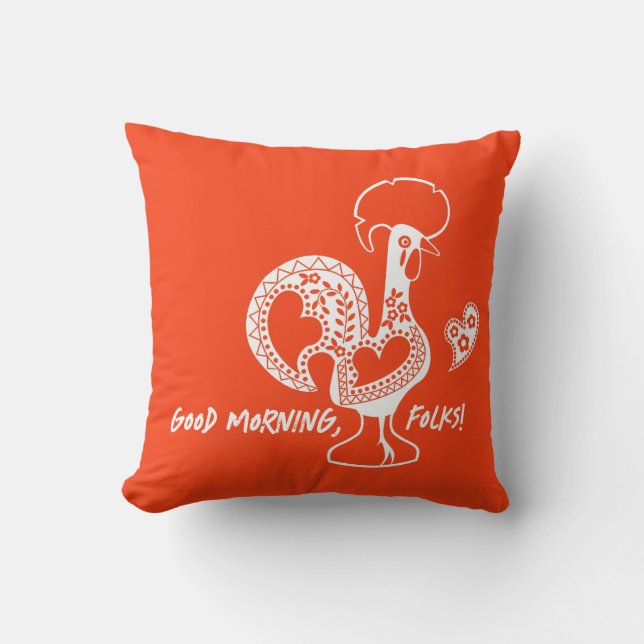 Portugiesisches Rooster Moderne Silhouette Kissen (Vorderseite)