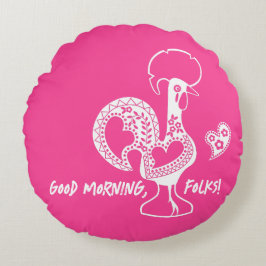 Portugiesisches Rooster Moderne Silhouette Rundes Kissen