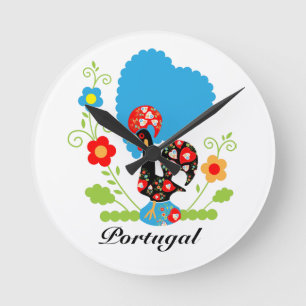 Portugiesisches Rooster Runde Wanduhr