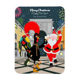 Portugiesisches Rooster und der Weihnachtsmann zum Magnet