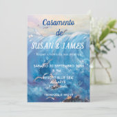 portugiesisches Seascape-Ziel Einladung (Stehend Vorderseite)