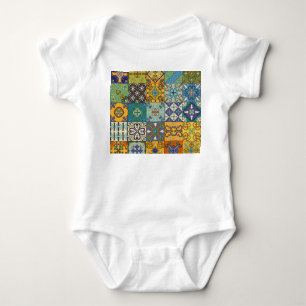 Portugiesisches Talavera-Fliesendesign Baby Strampler