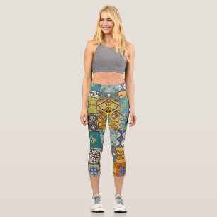 Portugiesisches Talavera-Fliesendesign Capri Leggings