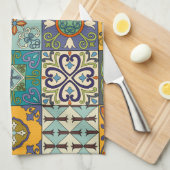 Portugiesisches Talavera Tile Design Geschirrtuch (Viertel Falte)