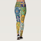 Portugiesisches Talavera Tile Design Leggings (Rückseite)