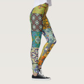 Portugiesisches Talavera Tile Design Leggings (Rechts)