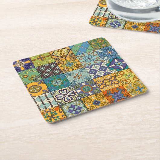 Portugiesisches Talavera Tile Design Rechteckiger Pappuntersetzer (angewinkelt)