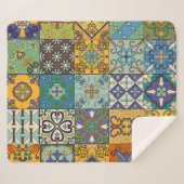 Portugiesisches Talavera Tile Design Sherpadecke (Vorderseite (Horizontal))
