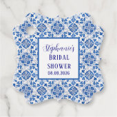 Portugiesisches Tiles Blue Mediterranes Brautparty Geschenkanhänger (Vorderseite)