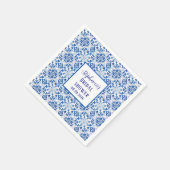 Portugiesisches Tiles Blue Mediterranes Brautparty Serviette (Ecke)