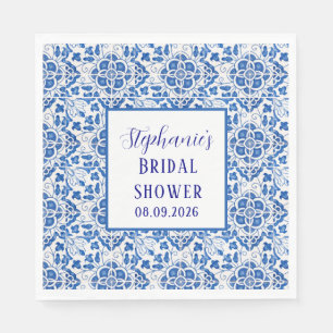 Portugiesisches Tiles Blue Mediterranes Brautparty Serviette