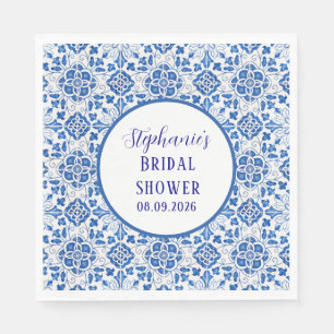 Portugiesisches Tiles Blue Mediterranes Brautparty Serviette