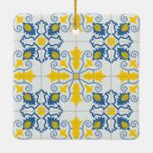 Portugiesisches Tiles-Foto für Weihnachtsferien Keramikornament (Rückseite)