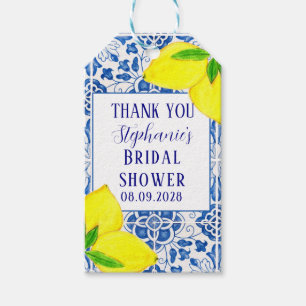 Portugiesisches Tiles Lemon Mittelmeer Brautparty Geschenkanhänger