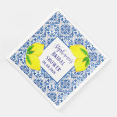 Portugiesisches Tiles Lemon Mittelmeer Brautparty Serviette (Ecke)
