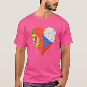 Portugiesisches tschechisches Flaggenherz T-Shirt