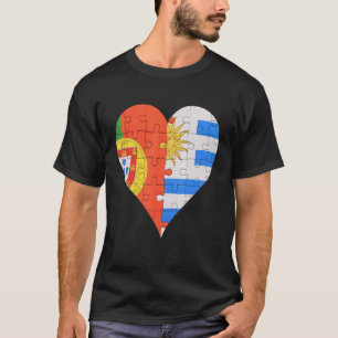 Portugiesisches uraguyan Flag Herz T-Shirt