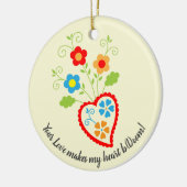 Portugiesisches Volksherz mit dem Wort saudade Keramik Ornament (Links)