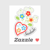 Portugiesisches Volksherz mit saudade Wort Aufkleber (Blatt)