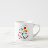 Portugiesisches Volksherz mit saudade Wort Espressotasse (Rechts)