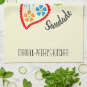 Portugiesisches Volksherz mit saudade Wort Geschirrtuch (Gefaltet)