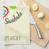 Portugiesisches Volksherz mit saudade Wort Geschirrtuch (Viertel Falte)