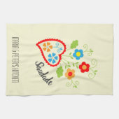 Portugiesisches Volksherz mit saudade Wort Geschirrtuch (Horizontal)