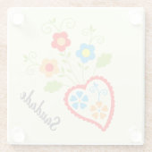 Portugiesisches Volksherz mit saudade Wort Glasuntersetzer (Rückseite)