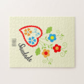 Portugiesisches Volksherz mit saudade Wort Puzzle (Horizontal)