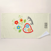 Portugiesisches Volksherz mit saudade Wort Strandtuch (Vorderseite)