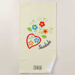 Portugiesisches Volksherz mit saudade Wort Strandtuch