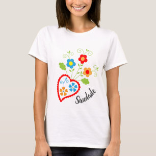 Portugiesisches Volksherz mit saudade Wort T-Shirt