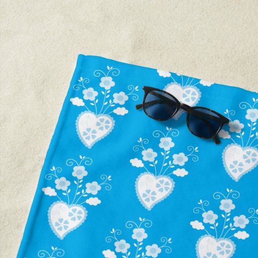 Portugiesisches volkstümliches romantisches Herz i Strandtuch (Beispiel)