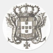 Portugiesisches Wappen Runder Aufkleber (Vorderseite)