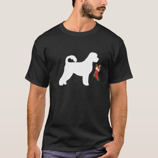 Portugiesisches Wasser Dog Weihnachtsfest Kleine G T-Shirt (Vorderseite)