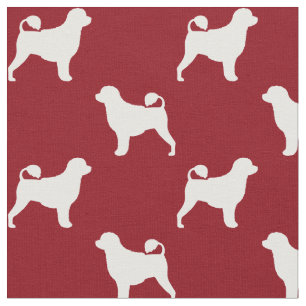 Portugiesisches Wasser-HundeSilhouette-Muster-Rot Stoff