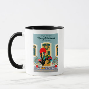 Portugiesisches Weihnachtshaus mit Rooster-Grüße Tasse