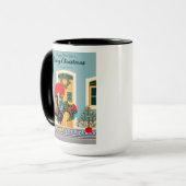 Portugiesisches Weihnachtshaus mit Rooster-Grüße Tasse (Vorderseite Links)