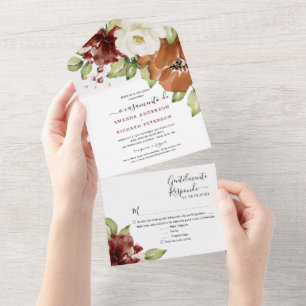 Português Rustic Wedding alle in einer Einladung