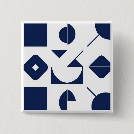 Portuguese Azulejo Geometric Pattern Button – Mode (Vorderseite)