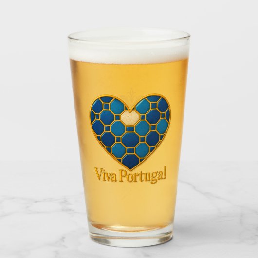 Portuguese Azulejo Heart Glass Cup  Glas (Rückseite (gefüllt))
