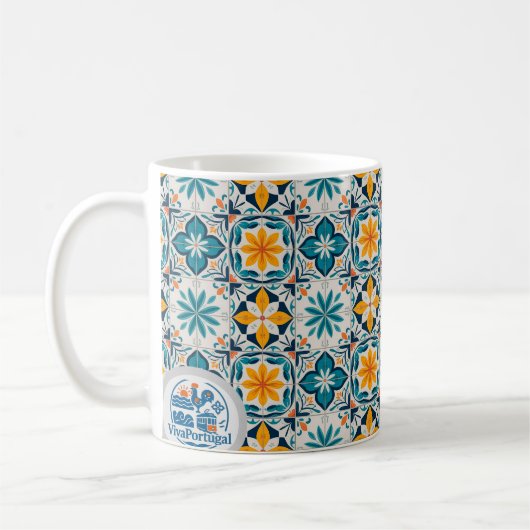 Portuguese Azulejo Mug – Traditional Tile Pattern Kaffeetasse (Links)