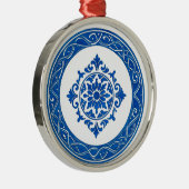 Portuguese Azulejo Ornament – Blue Tile Christmas  Aus Metall (Rechts)