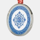 Portuguese Azulejo Ornament – Blue Tile Christmas  Aus Metall (Links)