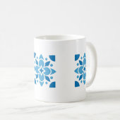Portuguese Azulejo Tile Floral Mug – Blue Ceramic  Kaffeetasse (VorderseiteRechts)