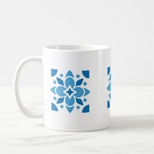 Portuguese Azulejo Tile Floral Mug – Blue Ceramic  Kaffeetasse (Links)