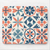 Portuguese Azulejo Tile Pattern Mousepad – Blue &  (Vorne)